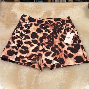 7 For All Mankind High Waist Leopard Print Shorts